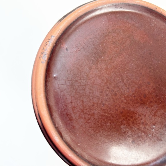 Vintage Made in Japan Two Tone Brown Glazed Pottery Pitcher Mid-Century Modern - Picture 7 of 9